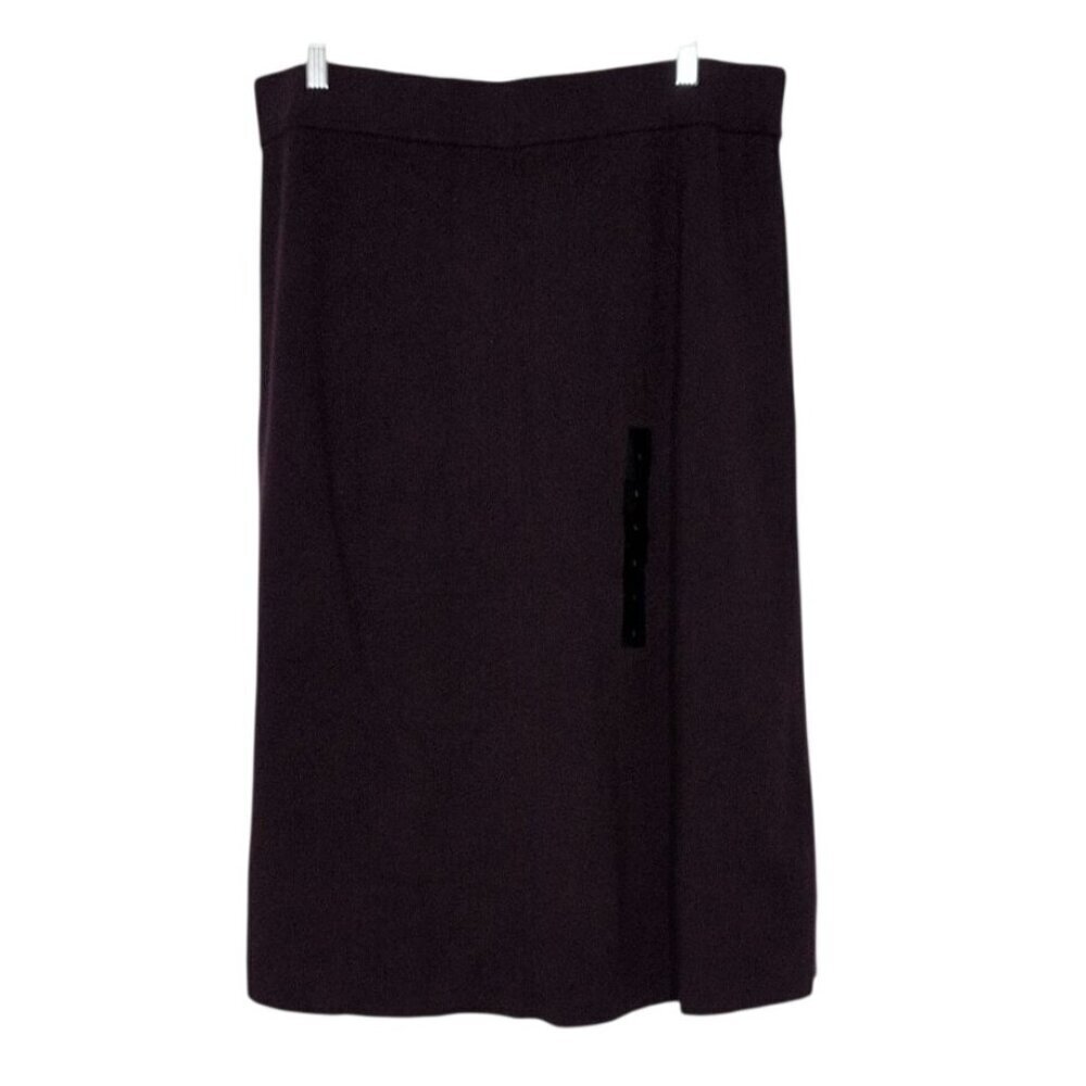 Banana Republic Factory A Line Maxi Skirt Womens Size Large Purple Knit NEW - Picture 2 of 7